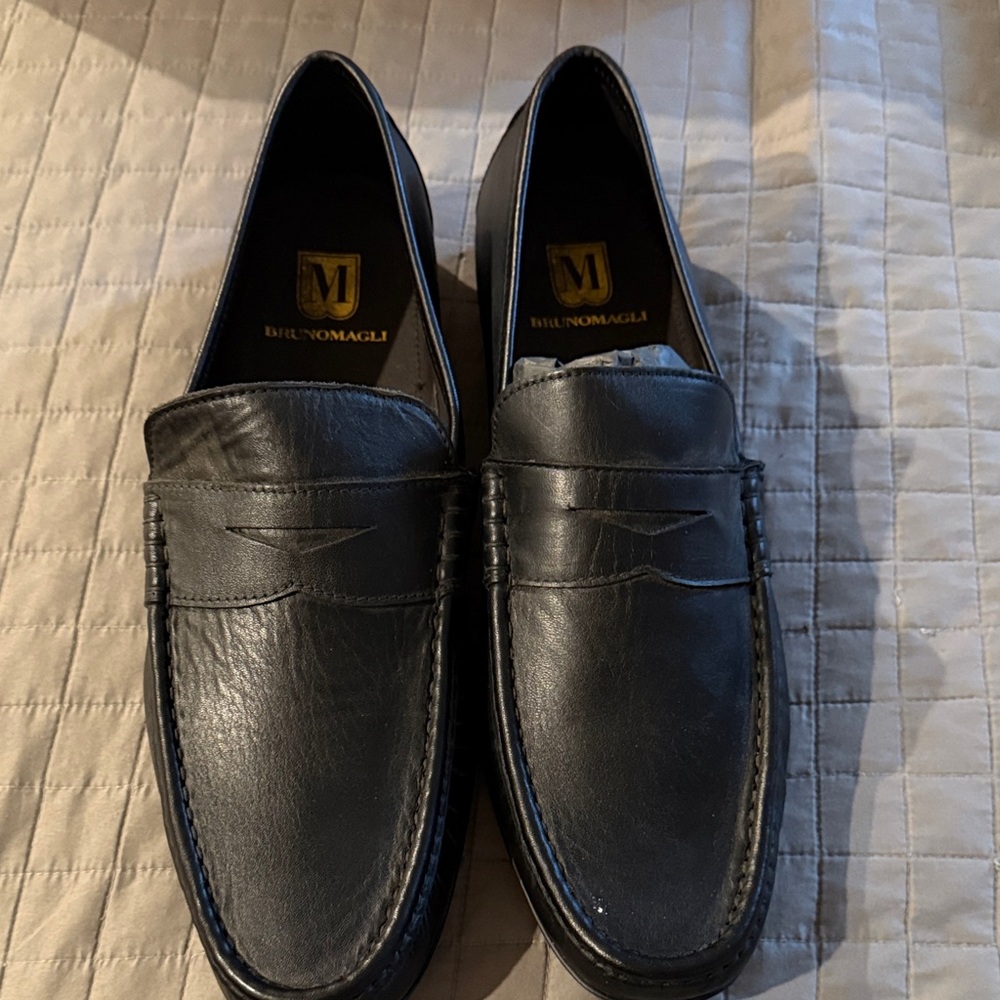 Bruno Magli Dark Leather Men's Slip-Ons